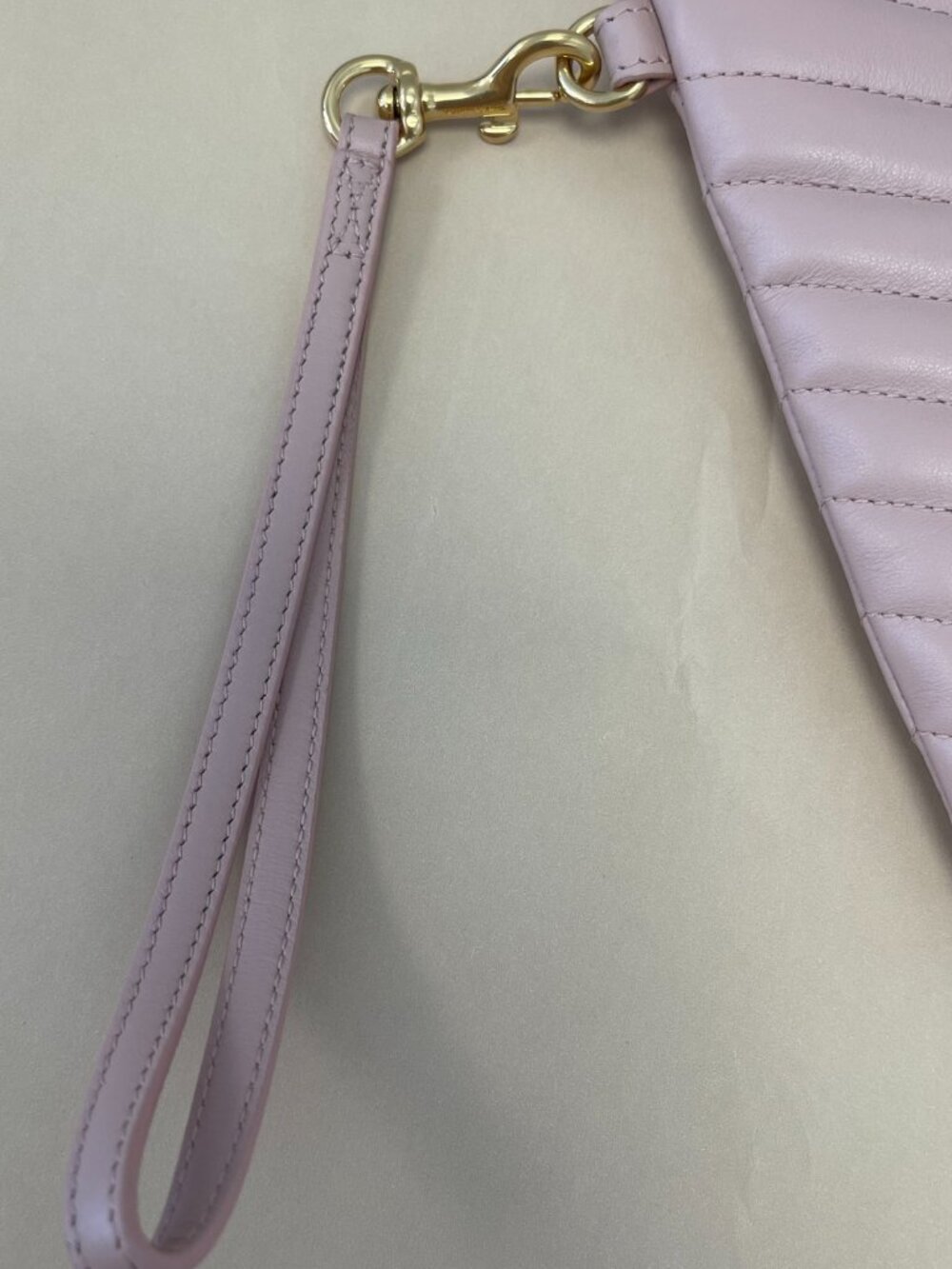 Saint Laurent Classic Monogram Wristlet Pouch Matelasse Chevron Leather-Preowned - Picture 10 of 13